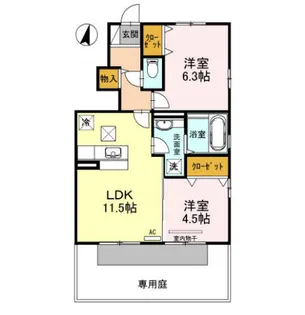 スマートフォー A館【1階】の間取り