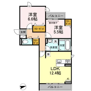 DーROOM新涯【301号室】の間取り