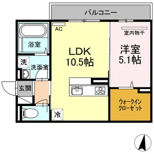 プレンティー新徳田【2階】の間取り