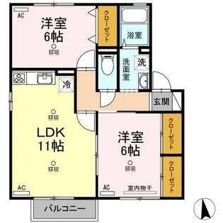 セジュール21 A棟【202号室】の間取り