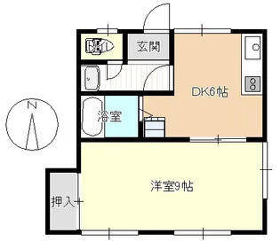 コーポ武蔵【2F-東号室】の間取り
