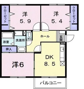 ニューエルディム裕Ⅱ【1階】の間取り