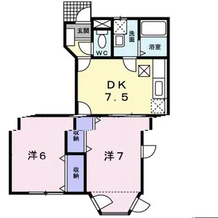 スカイハイツ五月【1階】の間取り