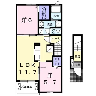 クラール春日C【2階】の間取り