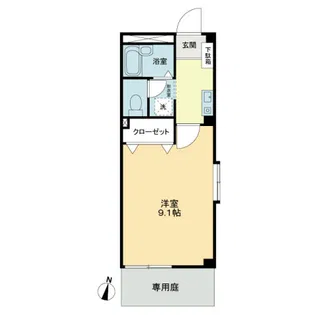 フォブールTWO【1階】の間取り