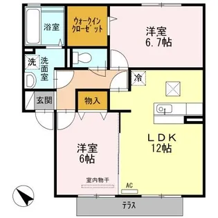 グランドールA棟【1階】の間取り