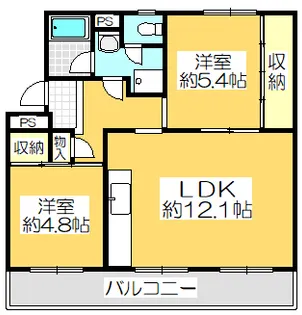 ヴィラナリー屋島3号棟【102号室】の間取り