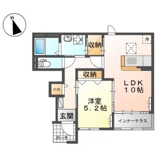 ラーナ ニシノウチ【1階】の間取り