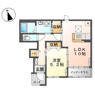 ラーナ ニシノウチ【1階】の間取り