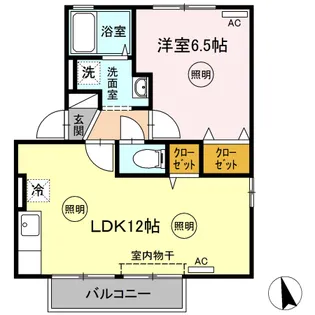 ボヌールY B棟【2階】の間取り