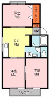 カーサ若葉A【202号室】の間取り
