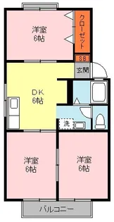 カーサ若葉A【2階】の間取り