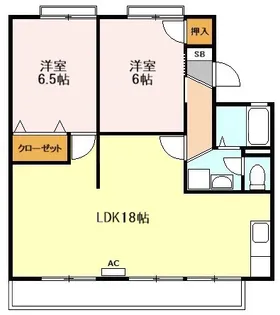 サンパレス小山A棟【2階】の間取り