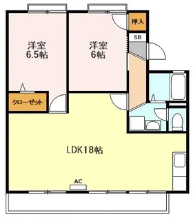 サンパレス小山A棟【2階】の間取り
