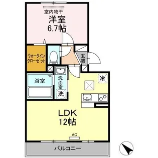 ロータス宇多津【105号室】の間取り