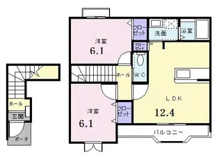 カサデルソレアード【2階】の間取り