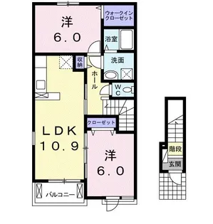 ネオリリーA【2階】の間取り