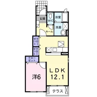 メゾン ハナブサ A【1階】の間取り