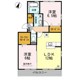 マインパレスⅡ B棟【2階】の間取り