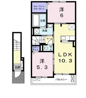 メゾンソレイユ亀島第2公園前B【2階】の間取り