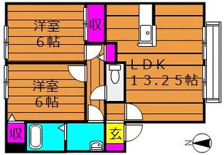 サンビレッジチェリオ【A102号室号室】の間取り