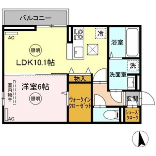 カルテット D棟【1階】の間取り