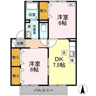 ラ・フルール A棟【1階】の間取り