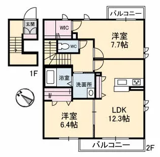 プロヌーブ丸亀【2階】の間取り