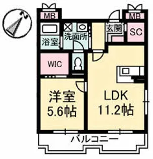 nfツインズB棟【3階】の間取り