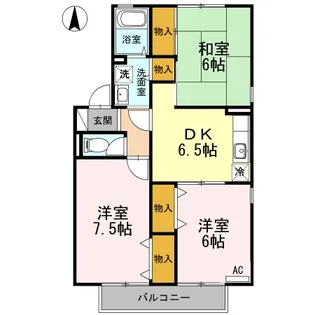 セジュール岡本A棟【102号室】の間取り