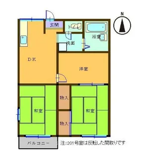 タウ二ィ内海【201号室】の間取り