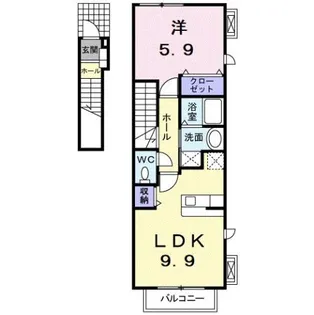 エクレール沖野上【2階】の間取り