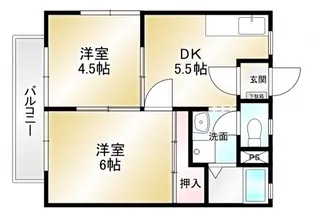 フラワータウンワイスリー【201号室】の間取り