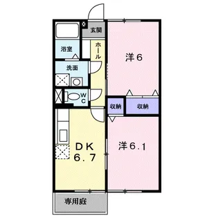 サンライズ・フジ B【1階】の間取り