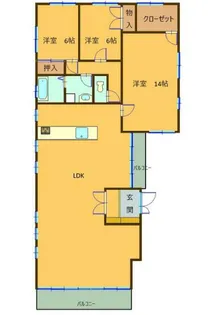 栗生ビル【4階号室】の間取り
