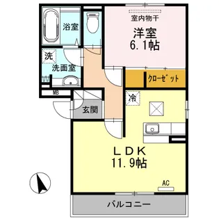 プランドール曙【105号室】の間取り
