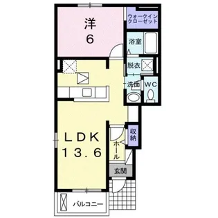 フロル高松B【1階】の間取り