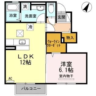 ハピネス B棟【101号室】の間取り