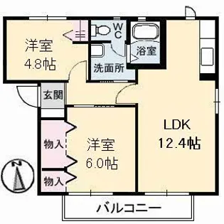 ルピナス御幸 B棟【2階】の間取り