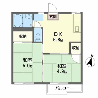 エステート浜前【201号室】の間取り