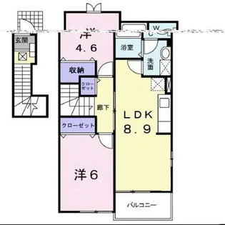 フロール清風B【2階】の間取り