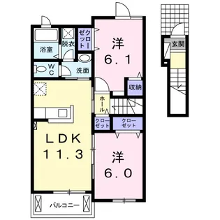 ポム・ダムールA【2階】の間取り