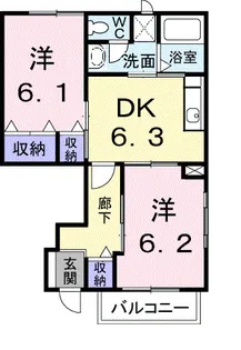 パークサイド大道A【1階】の間取り