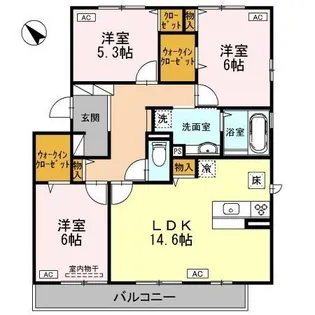 エピナール【301号室】の間取り