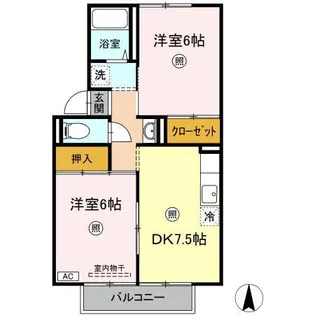 プレジール宮西【201号室】の間取り