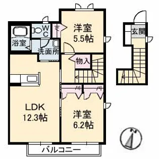 エピナール F棟【2階】の間取り