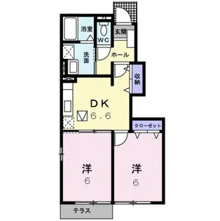 キートス・コティB【1階】の間取り