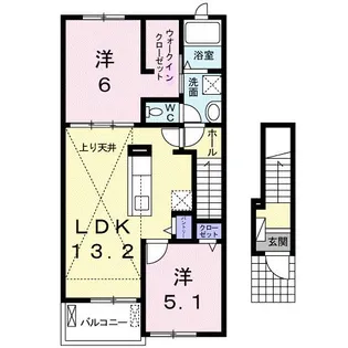 クラール仏生山D【2階】の間取り