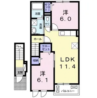 シャルールⅡ【2階】の間取り