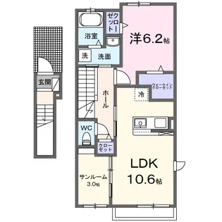 ニューライズ真時Ⅲ【2階】の間取り